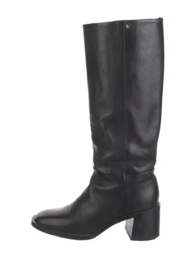 Pre-owned Larroude Leather Riding Boots In Black