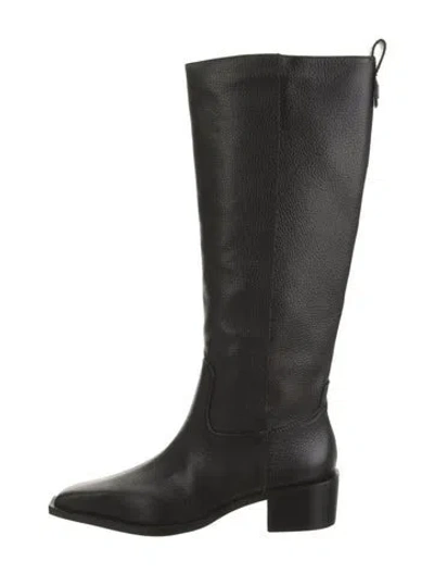 Pre-owned Larroude Leather Riding Boots In Black