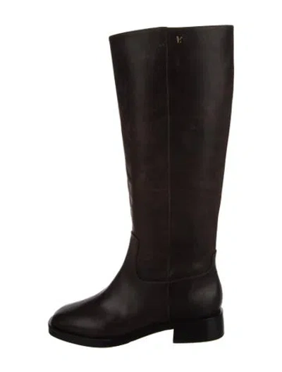 Pre-owned Larroude Leather Riding Boots In Black