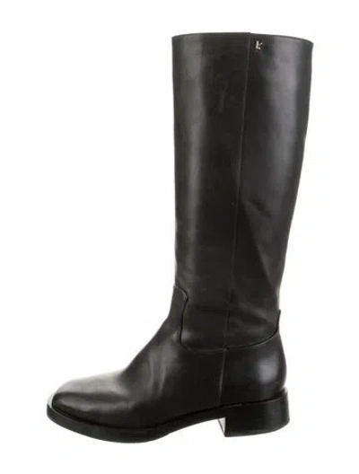 Pre-owned Larroude Leather Riding Boots In Black