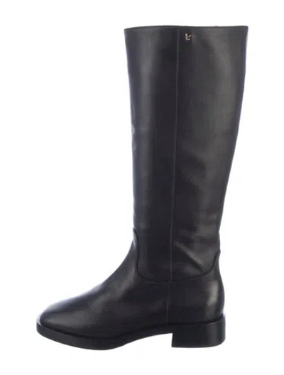 Pre-owned Larroude Leather Riding Boots In Black