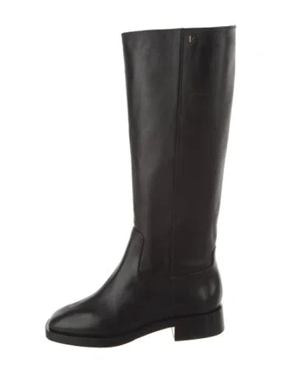 Pre-owned Larroude Leather Riding Boots In Black