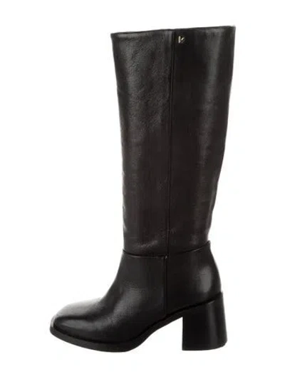 Pre-owned Larroude Leather Riding Boots In Black