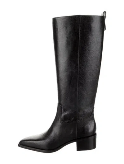 Pre-owned Larroude Leather Riding Boots In Black