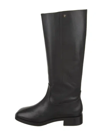 Pre-owned Larroude Leather Riding Boots In Black