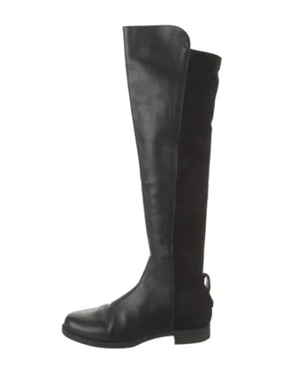 Pre-owned Larroude Leather Riding Boots In Black