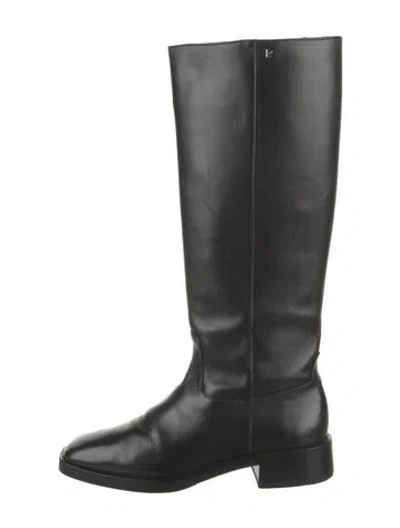 Pre-owned Larroude Leather Riding Boots In Black
