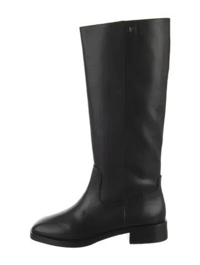 Pre-owned Larroude Leather Riding Boots In Black