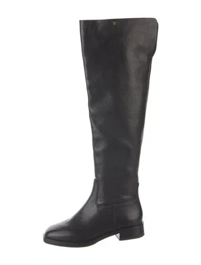 Pre-owned Larroude Leather Riding Boots In Blue