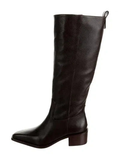 Pre-owned Larroude Leather Riding Boots In Brown
