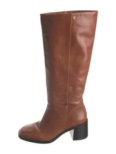 Pre-owned Larroude Leather Riding Boots In Brown