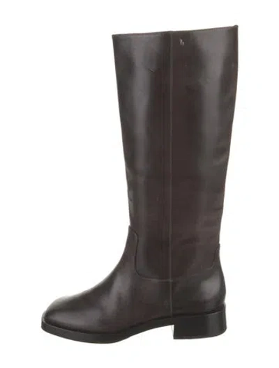 Pre-owned Larroude Leather Riding Boots In Brown