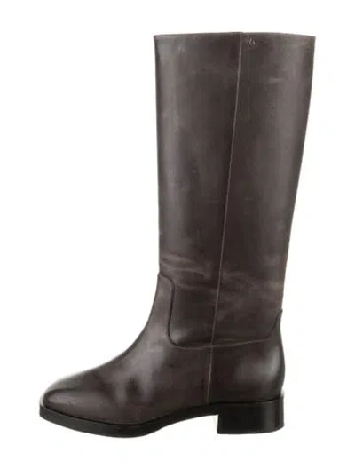 Pre-owned Larroude Leather Riding Boots In Brown