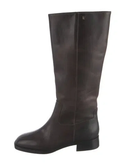 Pre-owned Larroude Leather Riding Boots In Brown