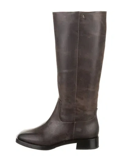 Pre-owned Larroude Leather Riding Boots In Brown