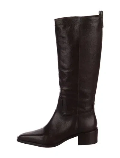 Pre-owned Larroude Leather Riding Boots In Brown