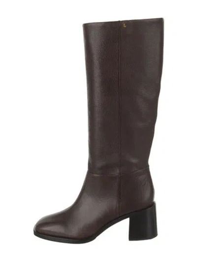Pre-owned Larroude Leather Riding Boots In Brown