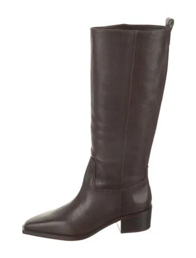Pre-owned Larroude Leather Riding Boots In Brown