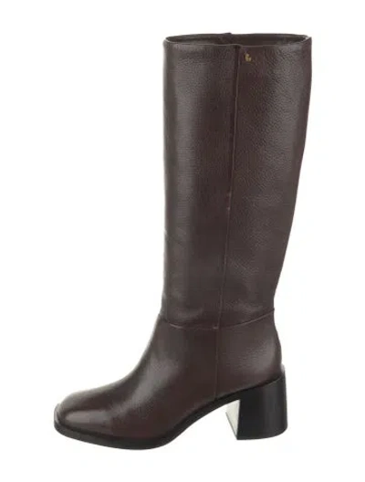 Pre-owned Larroude Leather Riding Boots In Brown