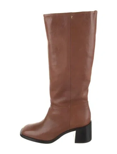 Pre-owned Larroude Leather Riding Boots In Brown