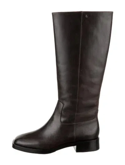 Pre-owned Larroude Leather Riding Boots In Brown