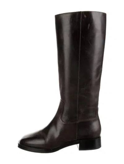 Pre-owned Larroude Leather Riding Boots In Brown