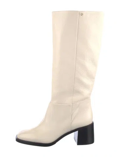Pre-owned Larroude Leather Riding Boots In Neutral