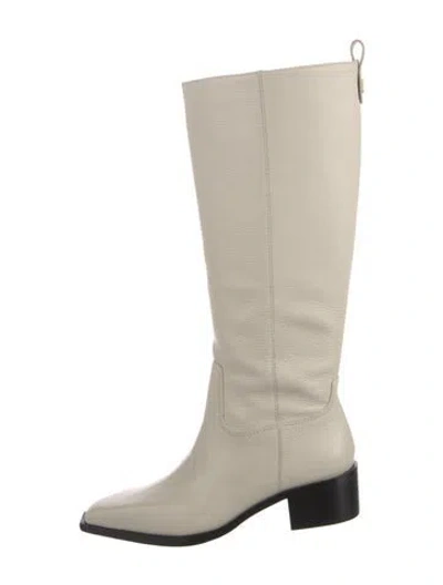 Pre-owned Larroude Leather Riding Boots In Neutral