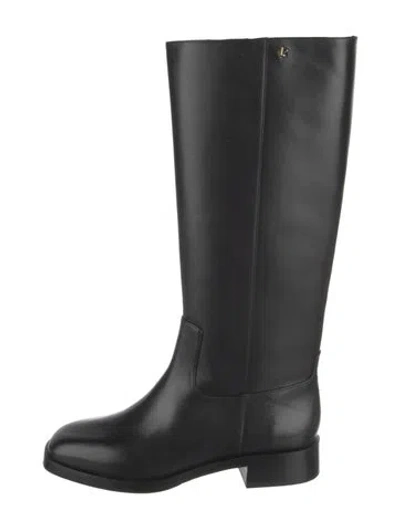 Pre-owned Larroude Leather Riding Boots W/ Tags In Black