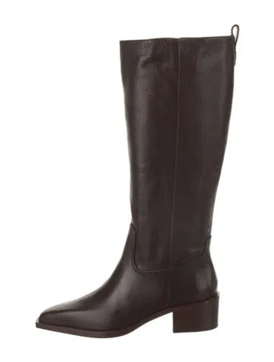 Pre-owned Larroude Leather Riding Boots W/ Tags In Brown