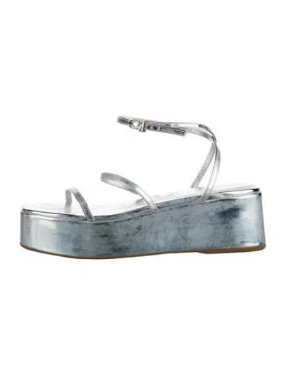 Pre-owned Larroude Leather Sandals In Blue