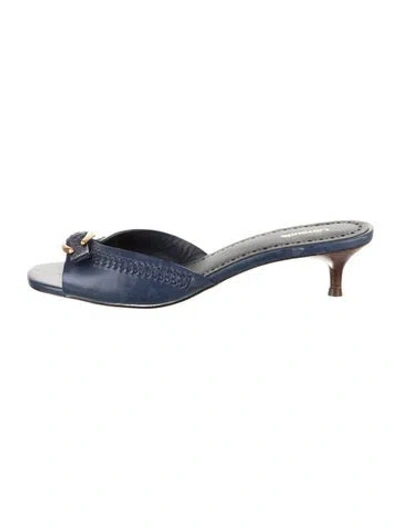 Pre-owned Larroude Leather Sandals In Blue