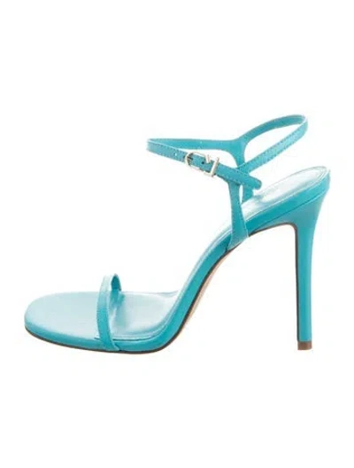 Pre-owned Larroude Leather Sandals In Blue