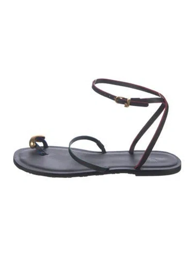 Pre-owned Larroude Leather Sandals In Blue
