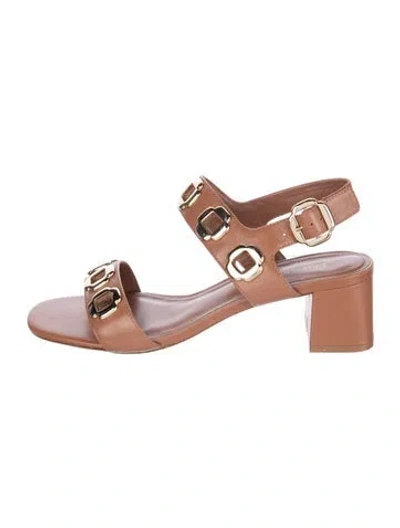 Pre-owned Larroude Leather Sandals In Brown