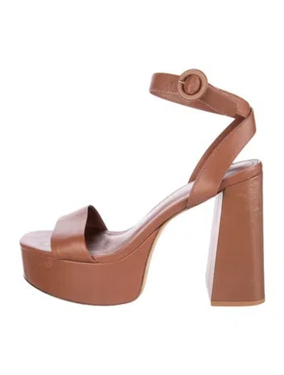 Pre-owned Larroude Leather Sandals In Brown