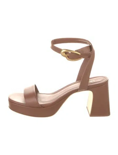 Pre-owned Larroude Leather Sandals In Brown