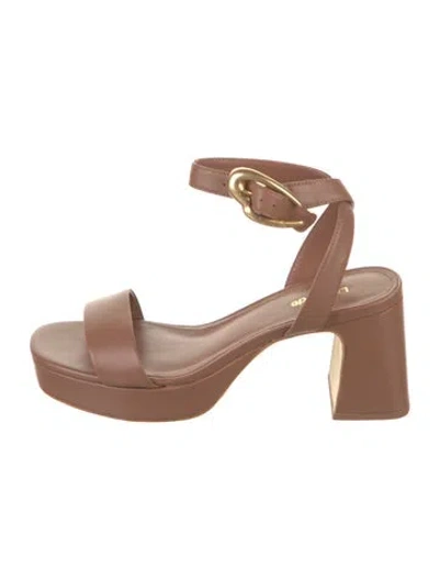 Pre-owned Larroude Leather Sandals In Brown