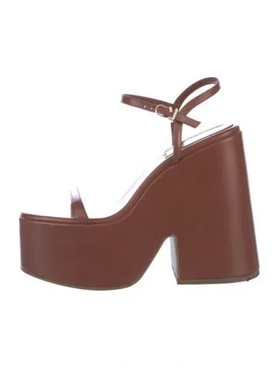 Pre-owned Larroude Leather Sandals In Brown