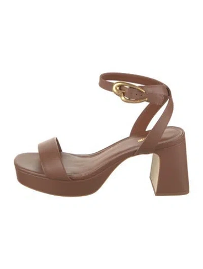Pre-owned Larroude Leather Sandals In Brown