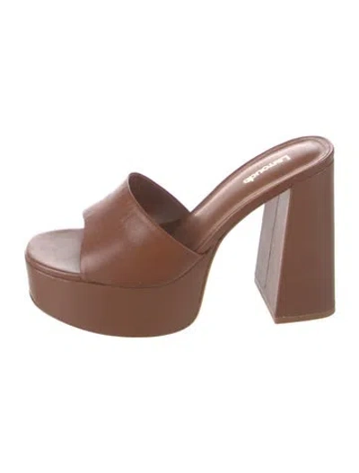 Pre-owned Larroude Leather Sandals In Brown
