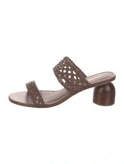 Pre-owned Larroude Leather Sandals In Brown