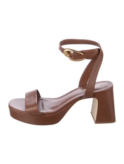 Pre-owned Larroude Leather Sandals In Brown