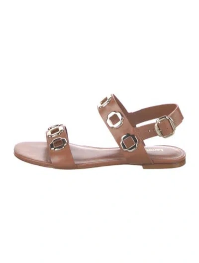 Pre-owned Larroude Leather Sandals In Brown