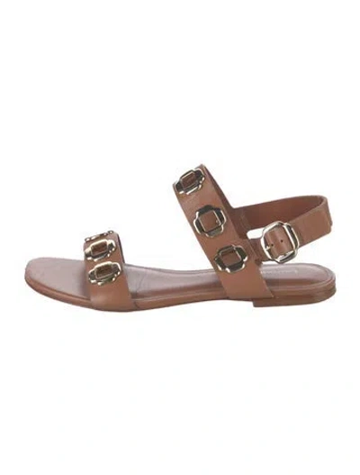 Pre-owned Larroude Leather Sandals In Brown