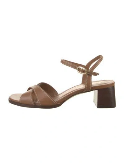 Pre-owned Larroude Leather Sandals In Brown