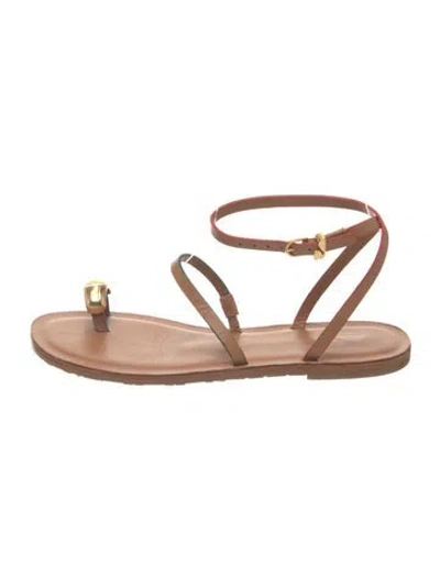 Pre-owned Larroude Leather Sandals In Brown
