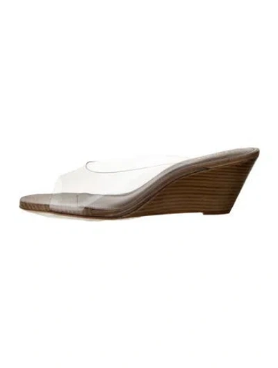 Pre-owned Larroude Leather Sandals In Clear