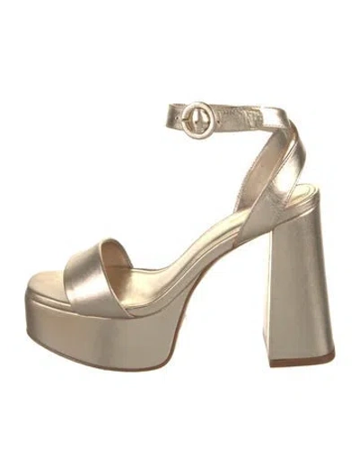 Pre-owned Larroude Leather Sandals In Gold