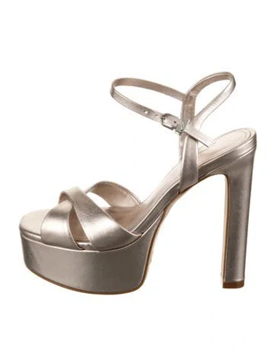 Pre-owned Larroude Leather Sandals In Gold